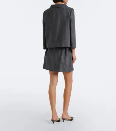 Valentino Pinstripe virgin wool miniskirt | Thumbnail 3