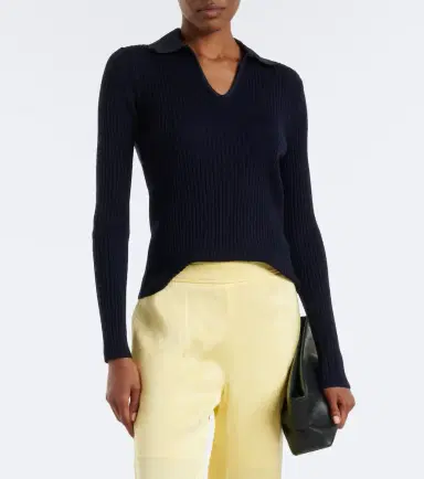 Jil Sander Cutout ribbed-knit wool polo sweater | Thumbnail 4 Jil Sander Cutout ribbed-knit wool polo sweater | Thumbnail 4