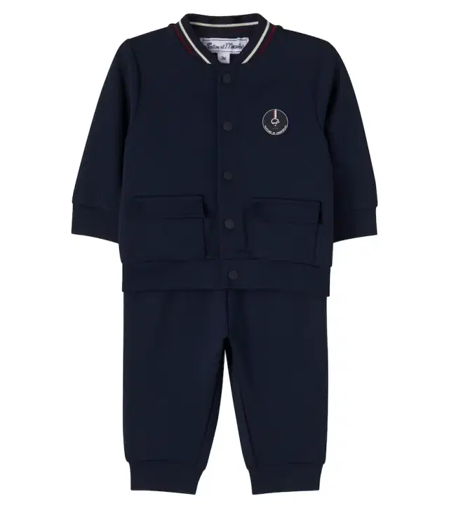 Tartine et Chocolat Baby cotton jersey pants and jacket set