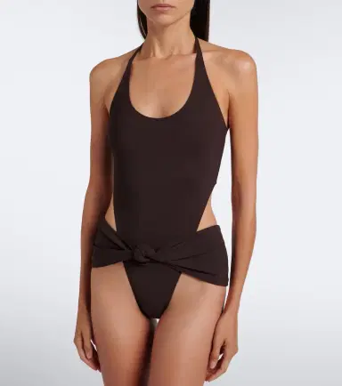 Alaïa Alaïa Draped halterneck swimsuit | Thumbnail 2