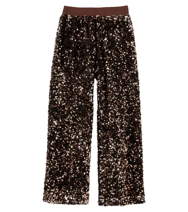Monnalisa Sequined wide-leg pants