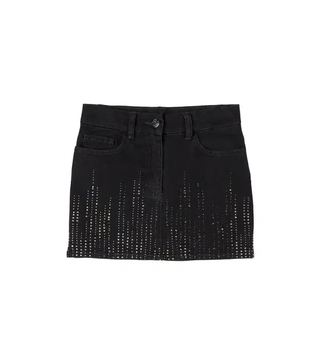 Monnalisa Embellished denim skirt