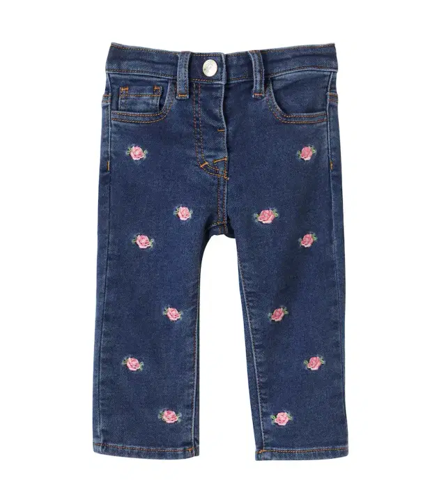 Monnalisa Floral embroidered jeans