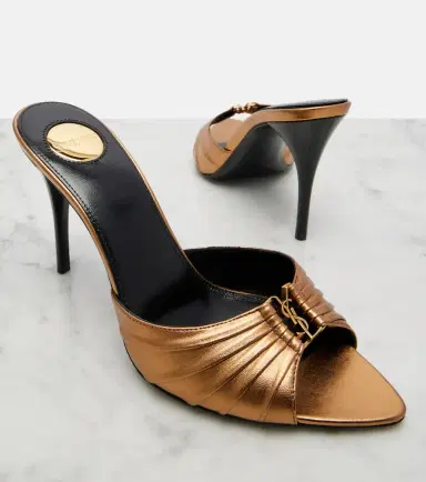Saint Laurent Babylone metallic leather mules | Thumbnail 5