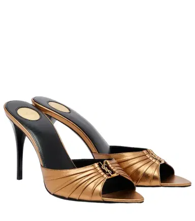 Saint Laurent Babylone metallic leather mules | Thumbnail 1