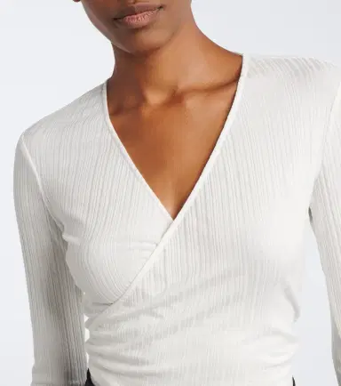 NORBA Ribbed-knit wrap top | Thumbnail 5