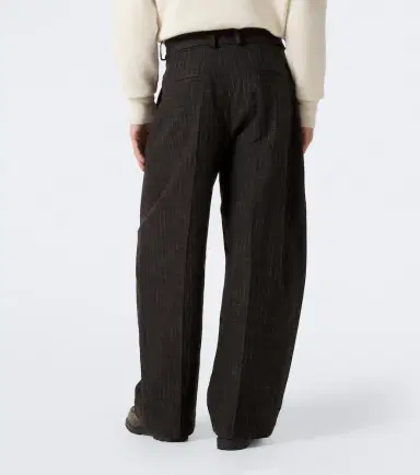 Studio Nicholson Checked cotton and wool-blend wide-leg pants | Thumbnail 2
