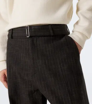 Studio Nicholson Checked cotton and wool-blend wide-leg pants | Thumbnail 3