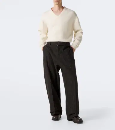 Studio Nicholson Checked cotton and wool-blend wide-leg pants | Thumbnail 5