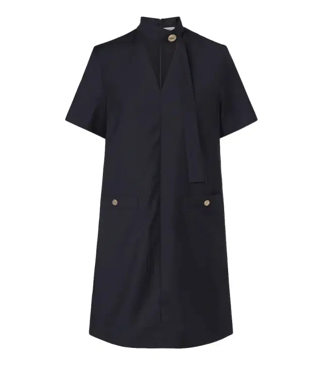 Moncler Tie-neck virgin wool minidress