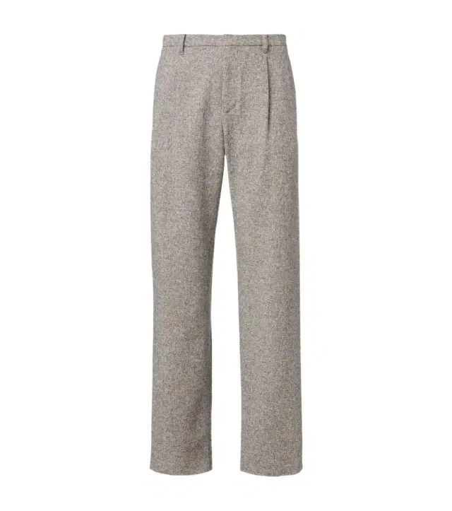 Wool-blend straight pants