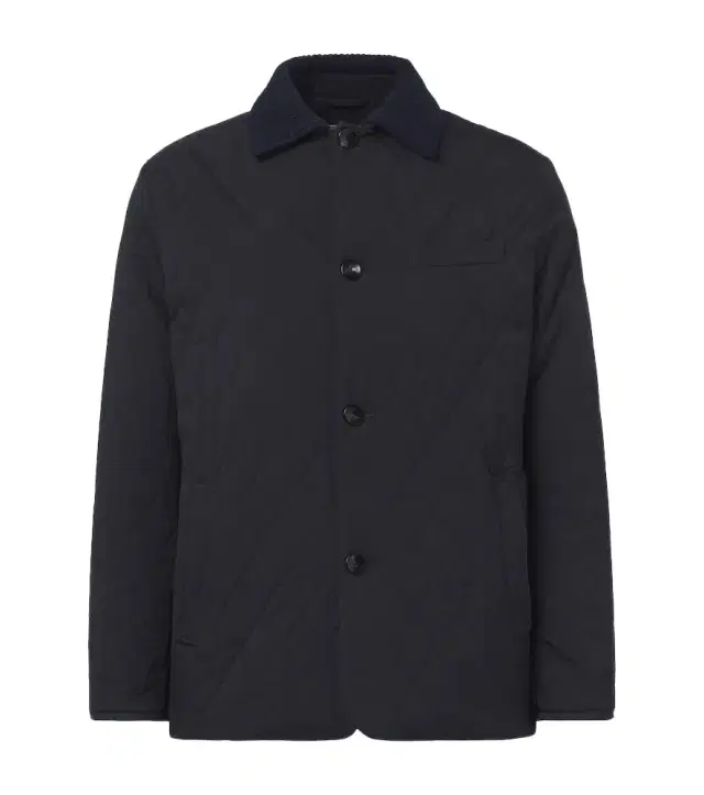 Quilted wool-trimmed jacket
