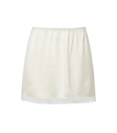 LESET Barb lace-trimmed satin miniskirt | Thumbnail 1