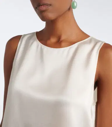 LESET Barb lace-trimmed satin crop top | Thumbnail 6