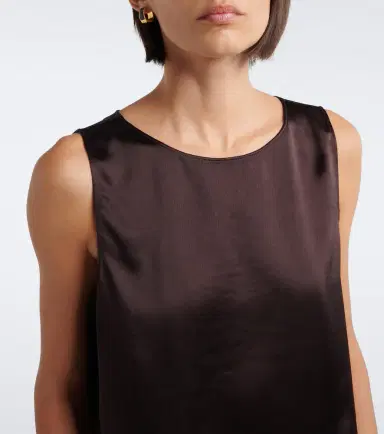 LESET Barb lace-trimmed satin crop top | Thumbnail 3
