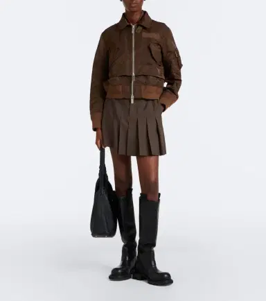 Sacai Pleated asymmetric wool skort | Thumbnail 3