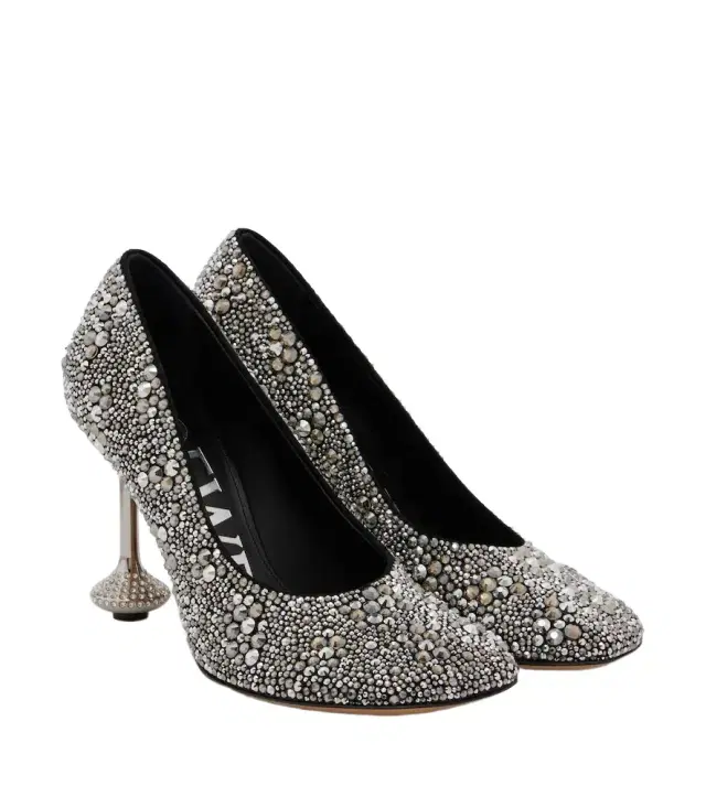 Loewe Toy embellished suede pumps