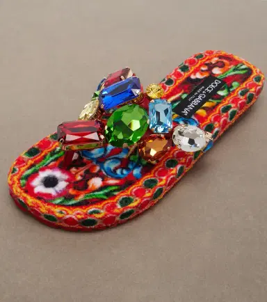 Dolce & Gabbana Embellished leather thong sandals | Thumbnail 3