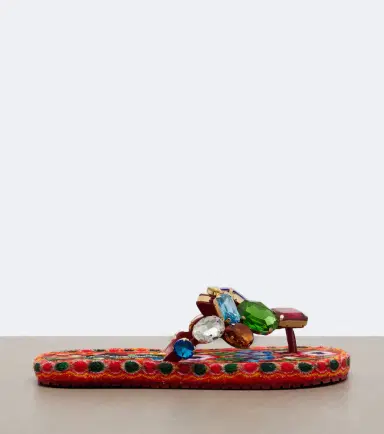 Dolce & Gabbana Embellished leather thong sandals | Thumbnail 4