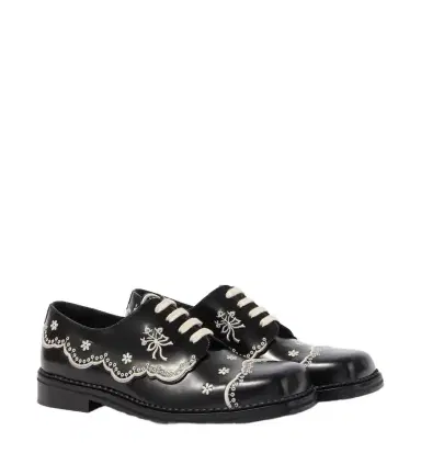 Simone Rocha Embroidered leather brogues | Thumbnail 1