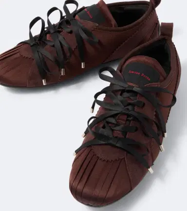Simone Rocha Ballerina Grip suede-trimmed satin sneakers | Thumbnail 2 Simone Rocha Ballerina Grip suede-trimmed satin sneakers | Thumbnail 2