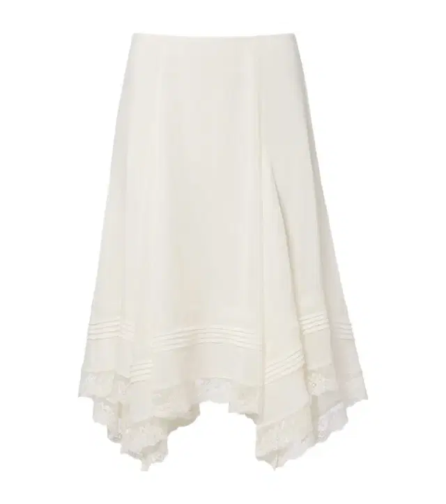 Xu Zhi Asymmetric lace-trimmed midi skirt