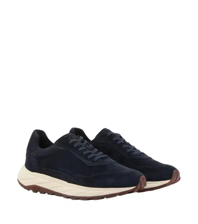 FEDELI Suede-trimmed sneakers