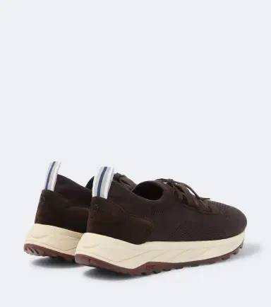 Fedeli Knitted suede-trimmed sneakers | Thumbnail 4