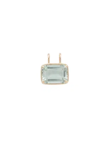 Wish Fine Jewelry 10.20ct Green Amethyst 18K Gold Small Statement Pendant | Thumbnail 1