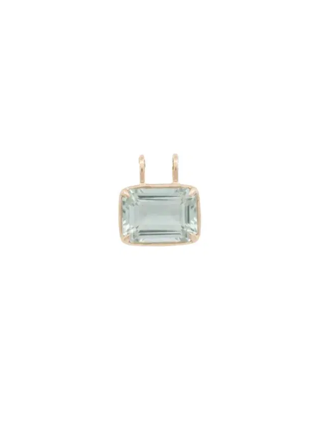 Wish Fine Jewelry 11.29ct Green Amethyst 18K Gold Small Statement Pendant