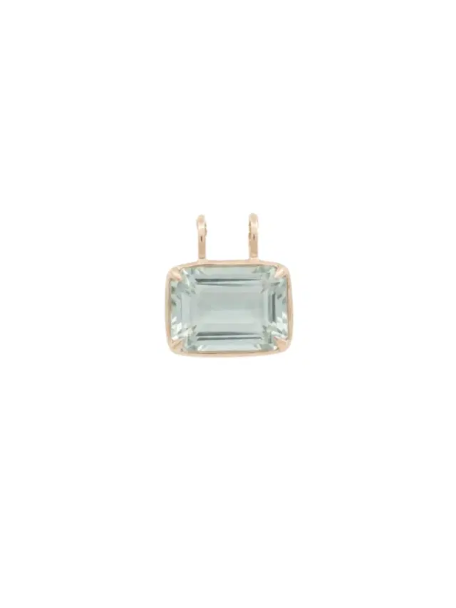 Wish Fine Jewelry 25.03ct Green Amethyst 18K Gold Medium Statement Pendant