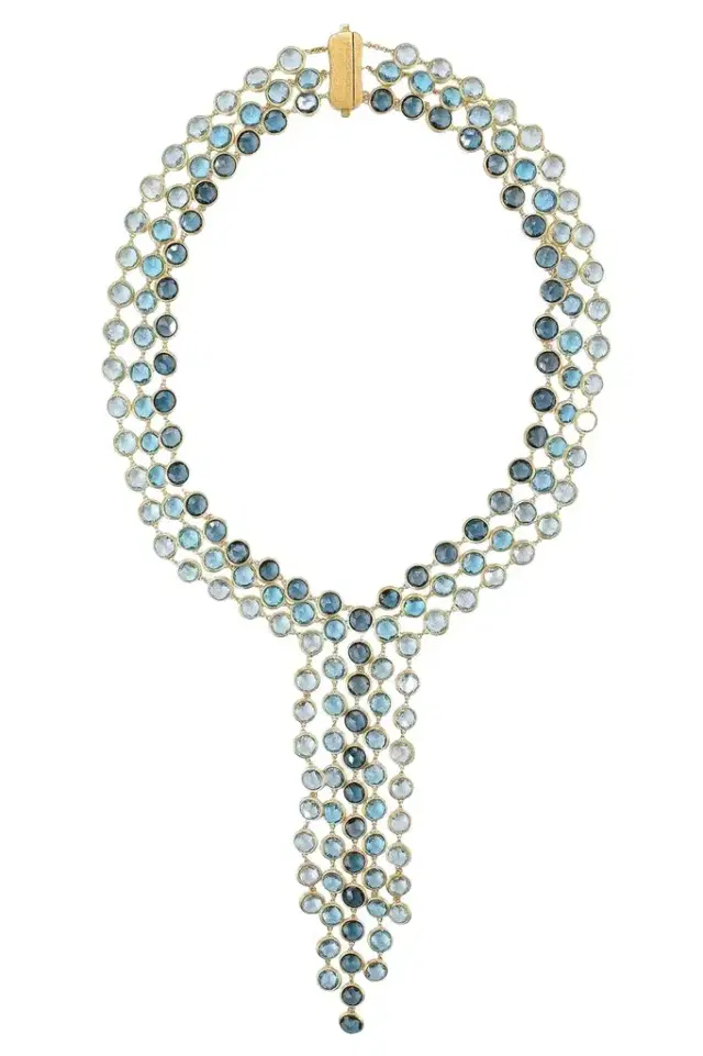 MARCO BICEGO Blue Topaz Six Strand Jaipur Necklace