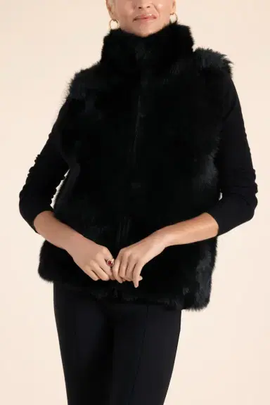 SUSAN BENDER Funnel Neck Zip Vest | Thumbnail 2