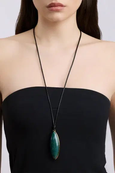 Jennifer Fisher Green Agate Dagger Pendant Necklace | Thumbnail 2