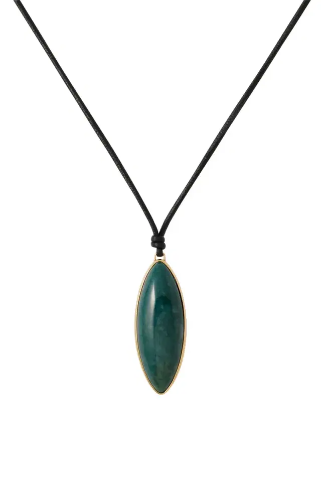 Jennifer Fisher Green Agate Dagger Pendant Necklace