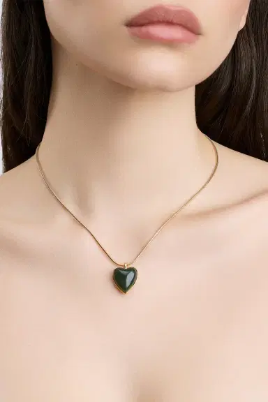 Jennifer Fisher Green Agate Heart Adjustable Choker Necklace | Thumbnail 2