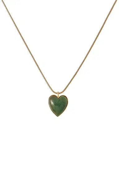 Jennifer Fisher Green Agate Heart Adjustable Choker Necklace | Thumbnail 1