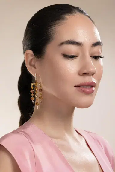 VRAM Orange Sapphire Chrona Chandelier Earrings | Thumbnail 2