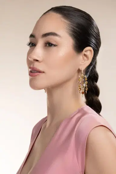 VRAM Orange Sapphire Chrona Chandelier Earrings | Thumbnail 4 VRAM Orange Sapphire Chrona Chandelier Earrings | Thumbnail 4