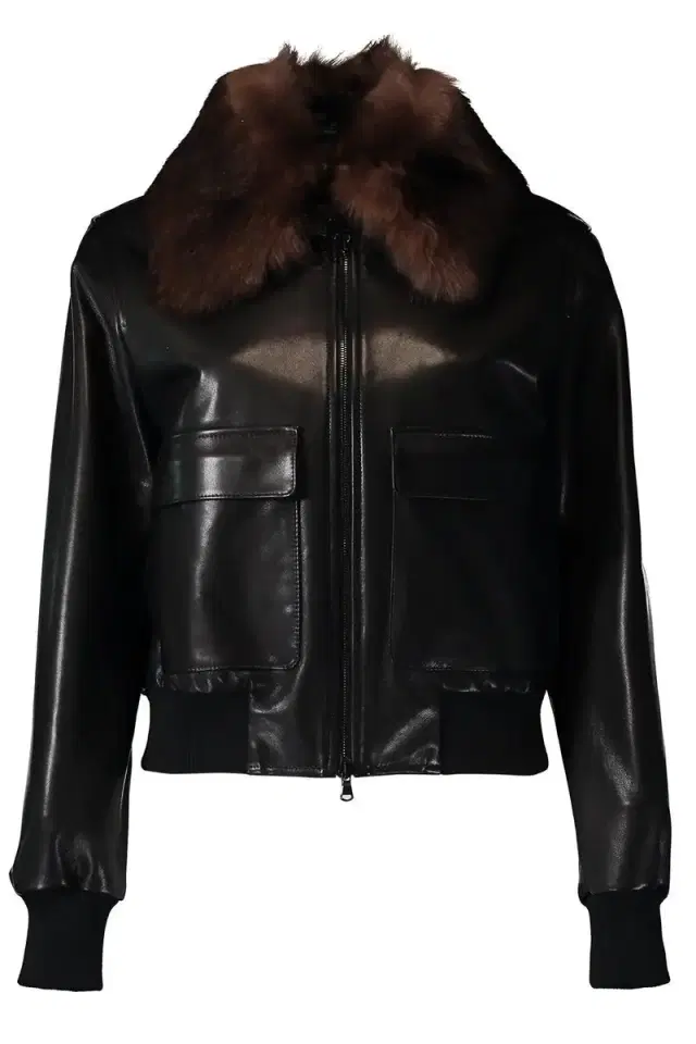 SUSAN BENDER Sherling Collar Airirman Jacket