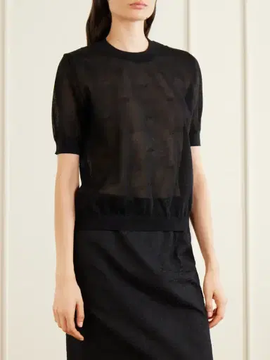 Cecilie Bahnsen Cbfillo Embroidered Knitted Ramie Blouse | Thumbnail 3 Cecilie Bahnsen Cbfillo Embroidered Knitted Ramie Blouse | Thumbnail 3
