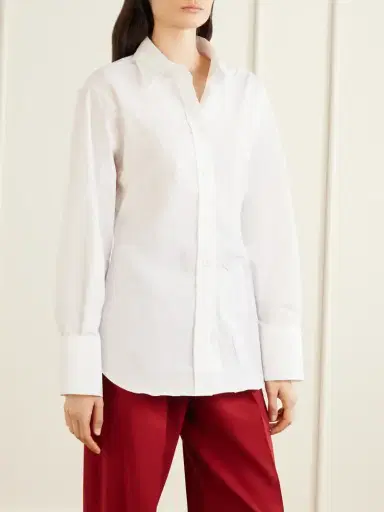 RÓHE Shaped Crinkled Cotton-blend Poplin Shirt | Thumbnail 3 RÓHE Shaped Crinkled Cotton-blend Poplin Shirt | Thumbnail 3