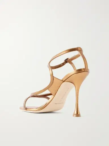 Manolo Blahnik Tibula 105 Metallic Leather Sandals | Thumbnail 3 Manolo Blahnik Tibula 105 Metallic Leather Sandals | Thumbnail 3