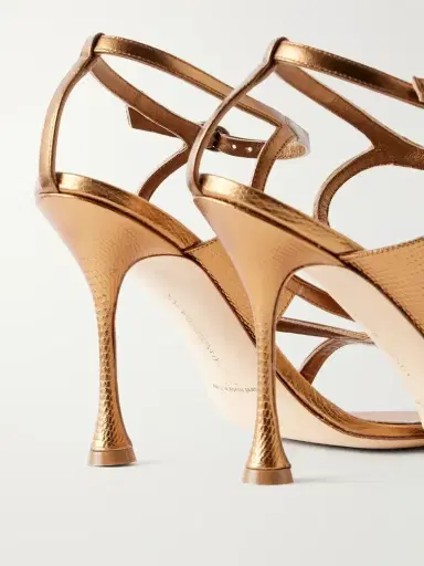 Manolo Blahnik Tibula 105 Metallic Leather Sandals | Thumbnail 5 Manolo Blahnik Tibula 105 Metallic Leather Sandals | Thumbnail 5