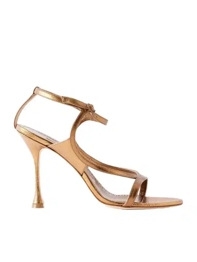 Manolo Blahnik Tibula 105 Metallic Leather Sandals | Thumbnail 1 Manolo Blahnik Tibula 105 Metallic Leather Sandals | Thumbnail 1