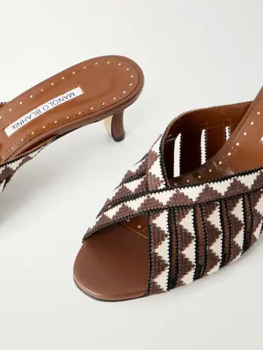 Manolo Blahnik Trofesamu 50 Woven Leather Mules | Thumbnail 5