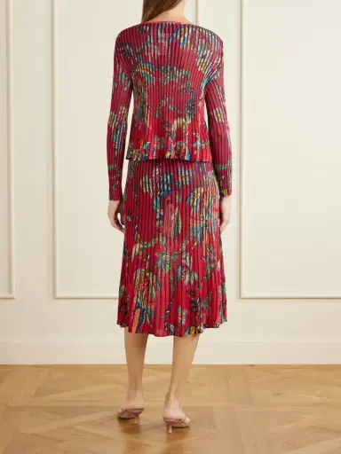 Etro Floral-print Open-knit Ribbed Blouse | Thumbnail 3 Etro Floral-print Open-knit Ribbed Blouse | Thumbnail 3