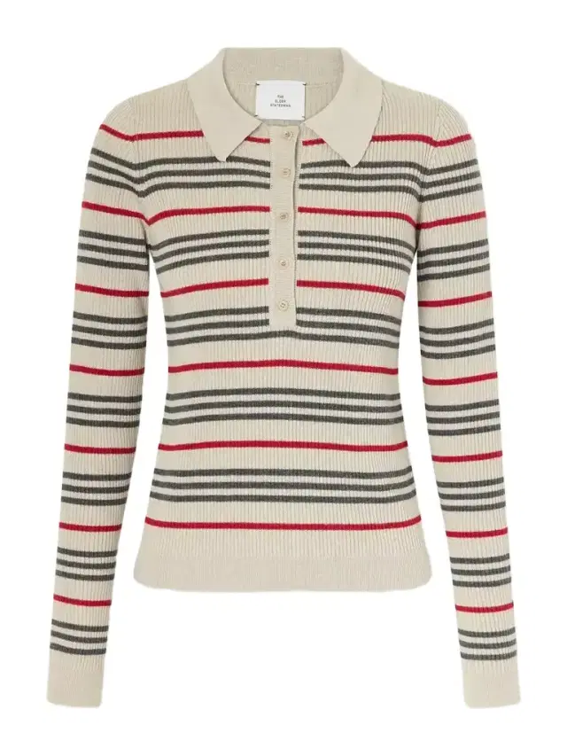 The Elder Statesman Libeccio Stripped Wool, Silk And Linen-blend Knitted Polo