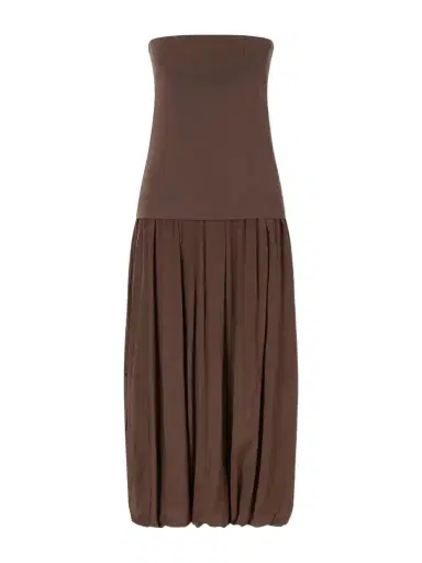 St. Agni Ribbed Pleated Jersey Midi Dress | Thumbnail 1 St. Agni Ribbed Pleated Jersey Midi Dress | Thumbnail 1