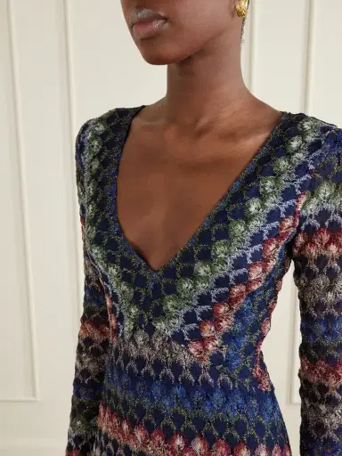 Missoni Striped Metallic Crochet-knit Midi Dress | Thumbnail 4